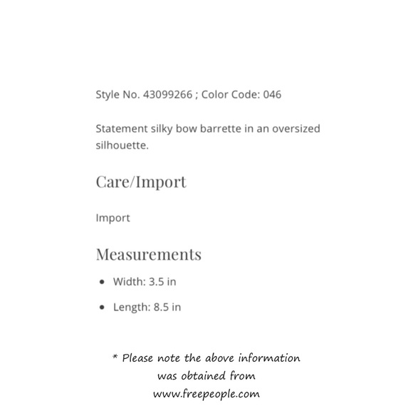 Free People Statement Silky Oversized Bow - Picture 2 of 4